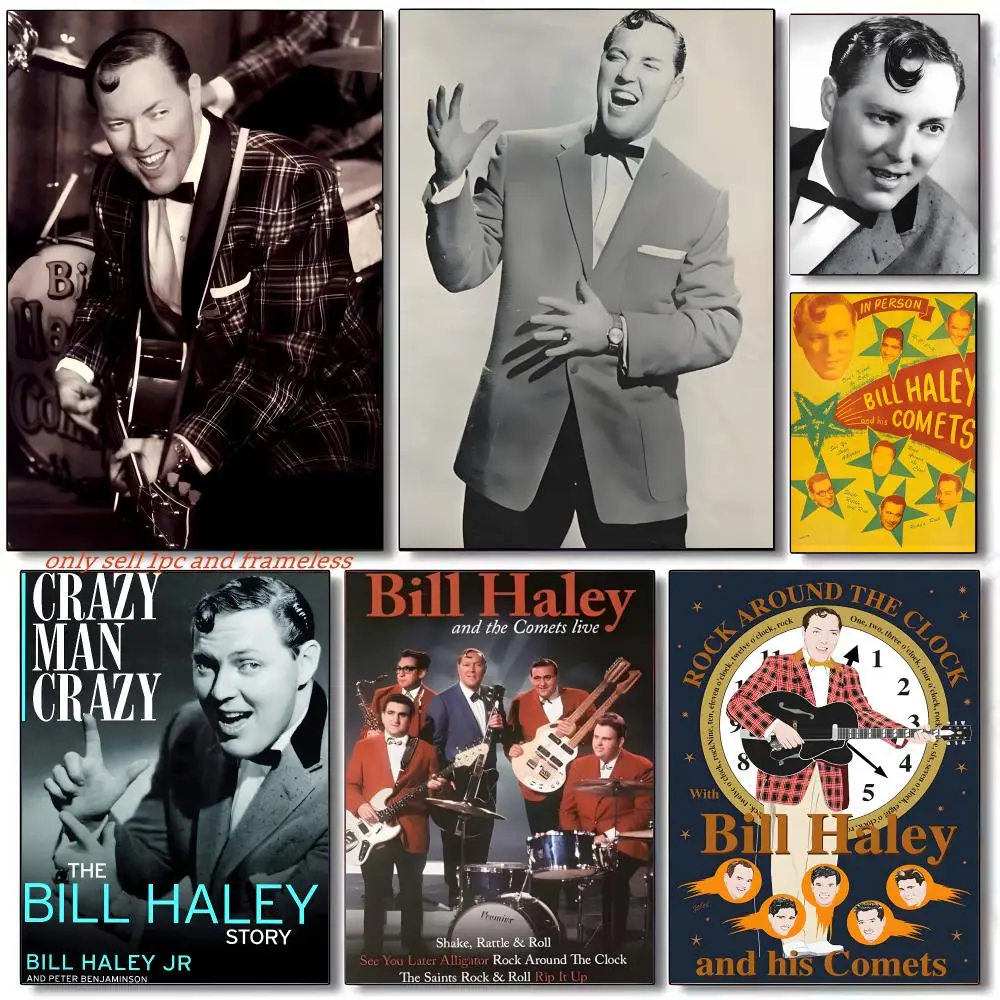 Rock Singer B-Bill Haley & His Comets Poster Wall art poster paintings are suitable for clubs living rooms and bedroom