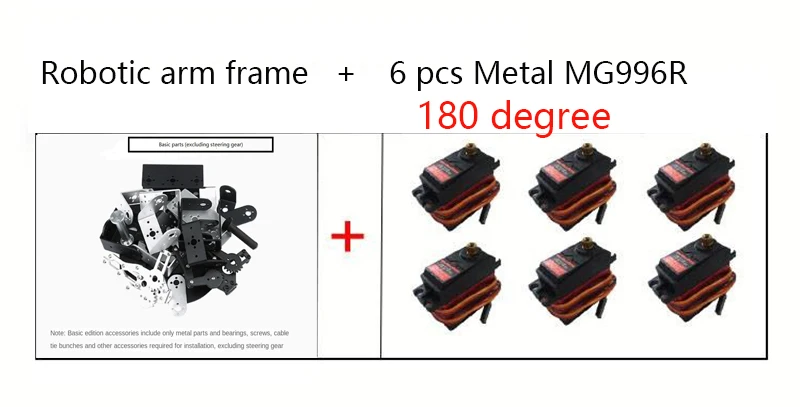 แขนหุ่นยนต์6คู่พร้อม MG996 ESP32ฐานหมุนโลหะ180/360องศาสำหรับหุ่นยนต์ Arduino ของตกแต่งงานปาร์ตี้หุ่นยนต์ตั้งโปรแกรมได้