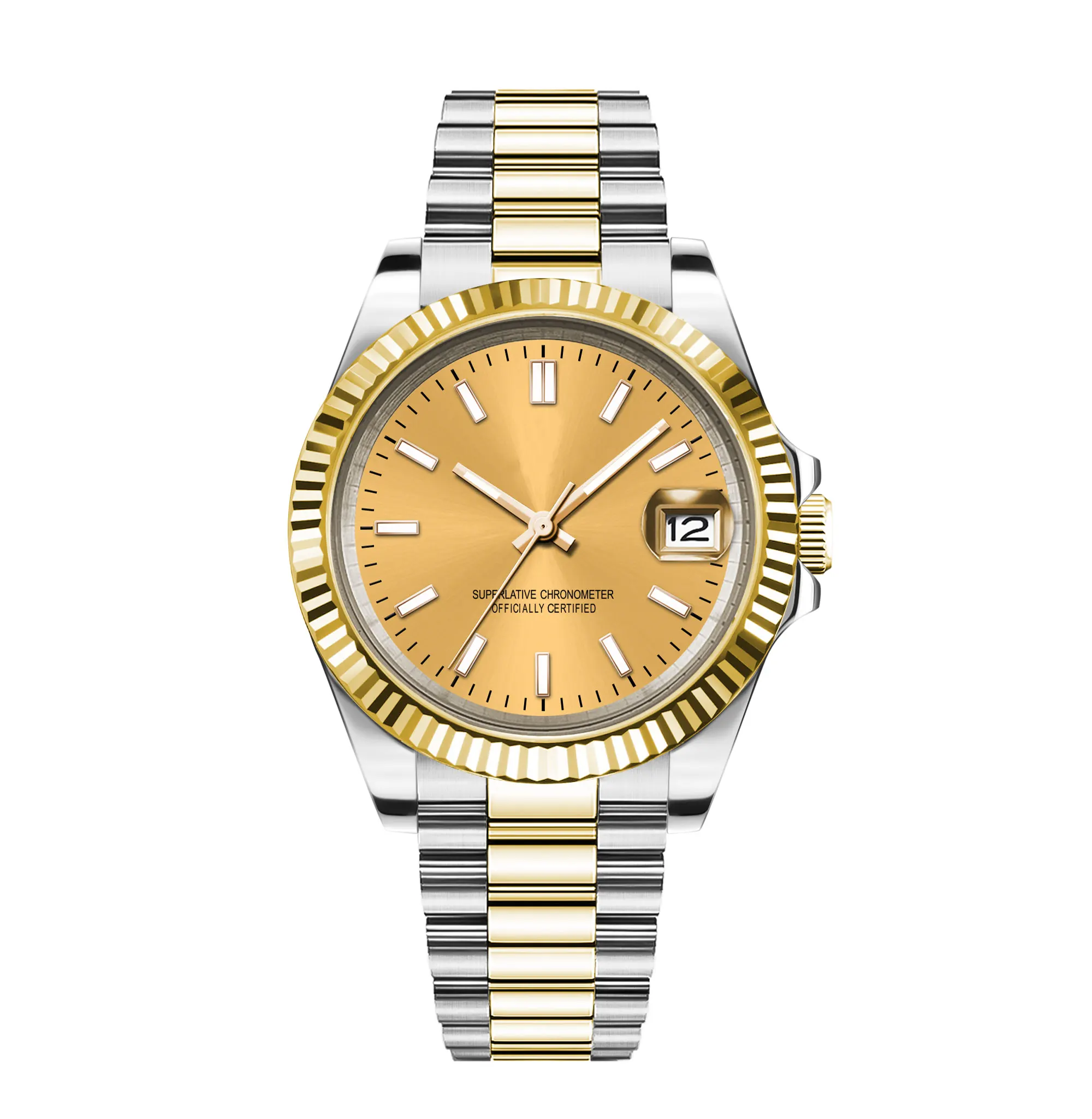 36mm/39mm esfera estéril personalizada pulsera de acero con cristal de zafiro relojes mecánicos para Hombre NH35 Reloj automático para Hombre Reloj para Hombre