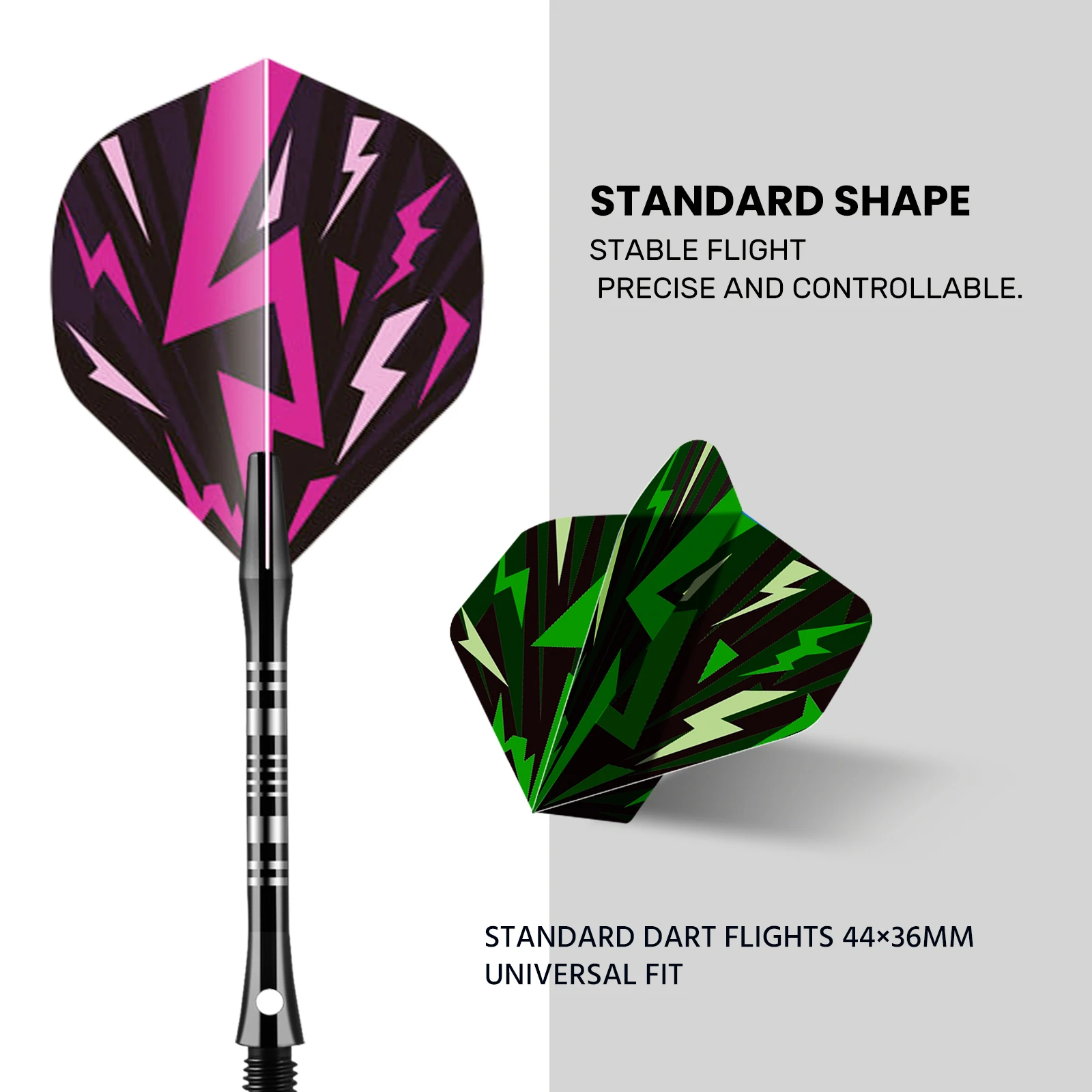 HUANQU 3Pcs Iron Steel Tip Darts Set with 3 Sets Replacement Shafts & Flights, Professional Dartboard Game Accessories