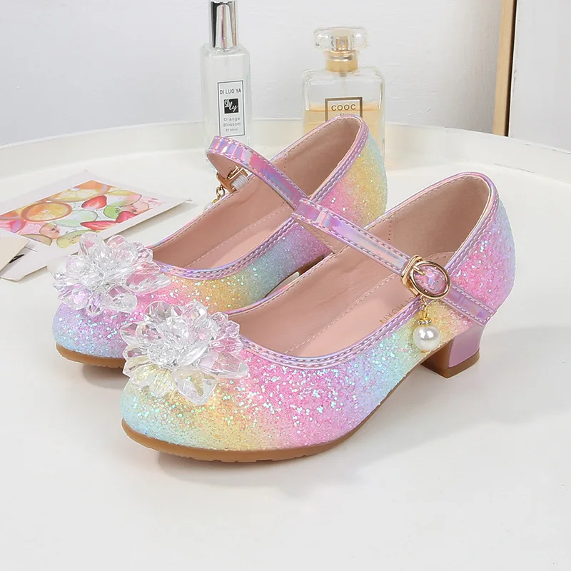 

Spring Autumn New Style Girls Crystal Leather Shoes Comfortable Fashionable Children Princess Shoes Girls Soft Soled Sandal