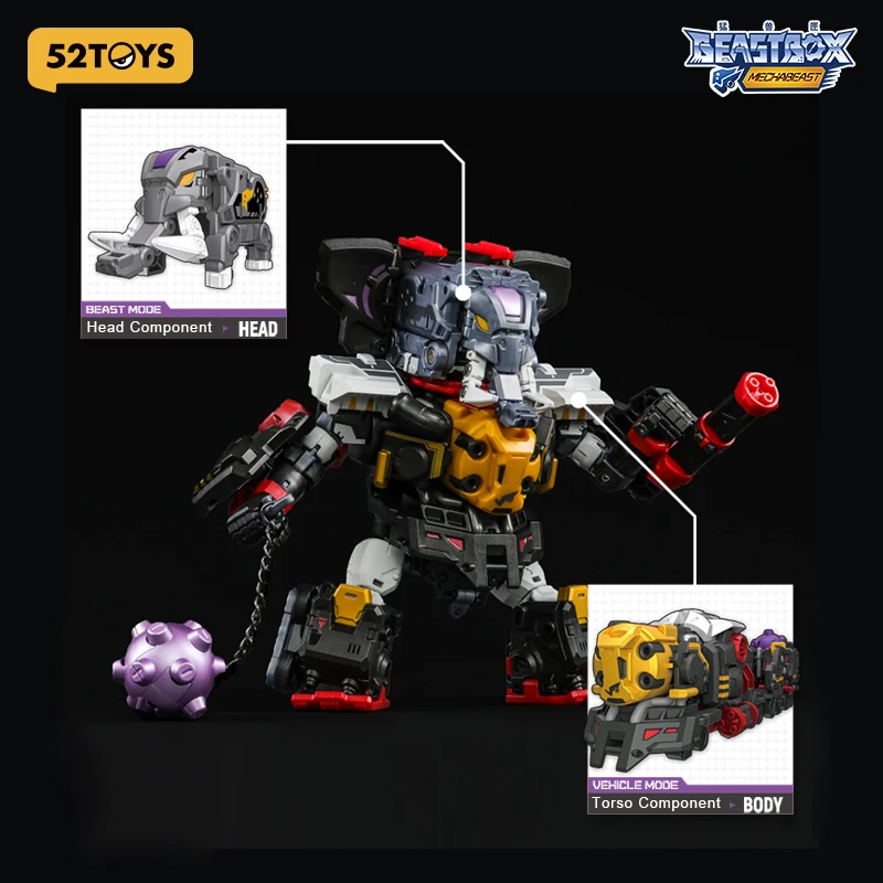 52TOYS MECHABEAST BMM-01 PSYCHOTRAIN Deformação Robot, Conversão em Mecha e Cubo, Figura de Ação, Presente Colecionável