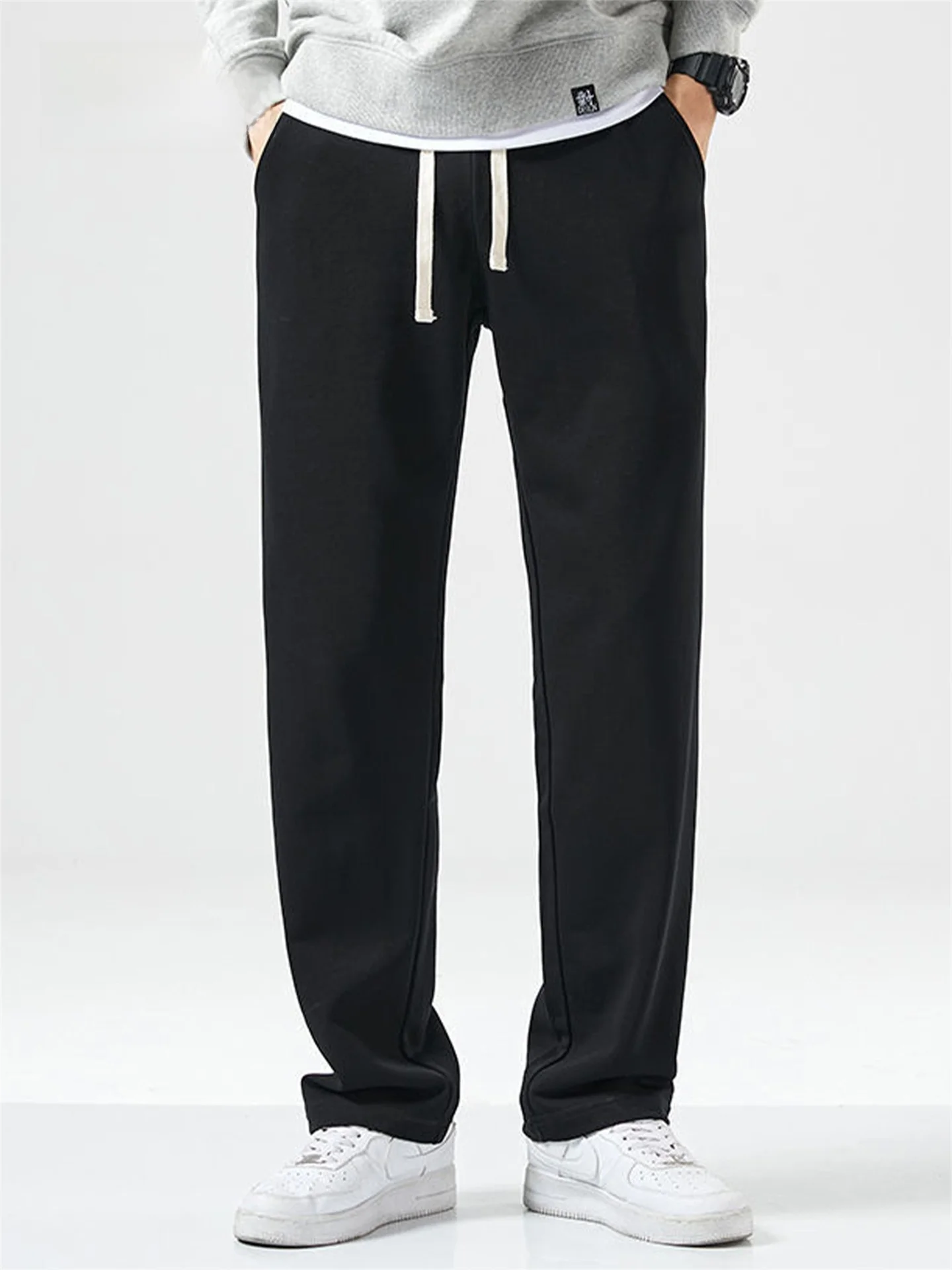 

Loose Straight Leg Pure Cotton Sports Casual Pants Men's 2026 New Versatile Sweatpants Outdoor Running Fitn Long Trousers