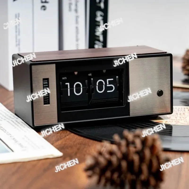 

ZQ Simple Retro Japanese Page Turning Clock, Led Pendulum Clock With Light, Desktop Creative Small Mechanical Clock/Bedroom Cloc