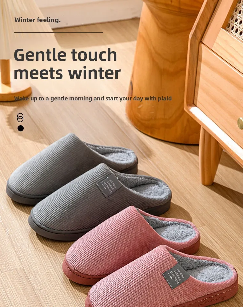 NEUE Damen- und Herren-Hausschuhe, Lässige Dicke Weiche Hausschuhe, Plüsch-Hausschuhe, Rutschfeste Thermo-Hausschuhe, Winter-Flachschuhe für Drinnen – Detail 2