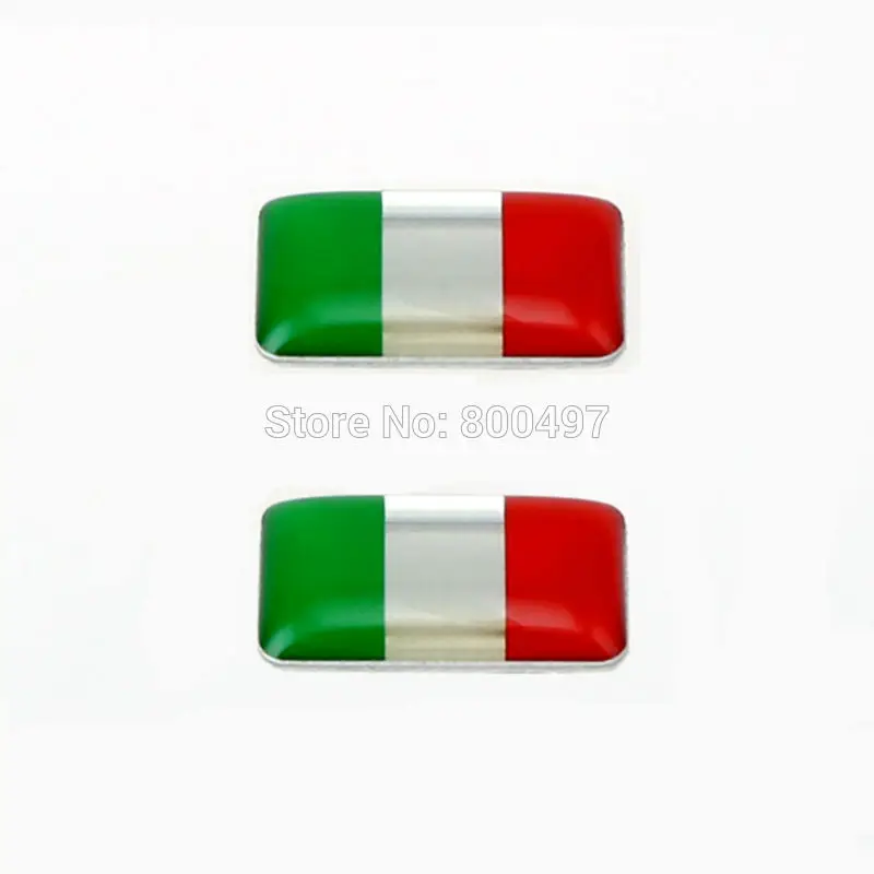 2 x 3D Car Styling Aluminum Glue Decal Ca Metal Sticker Aluminium Custom Motor Decal  for Italy Flag