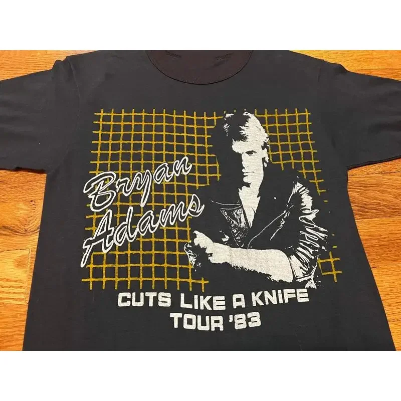 1983 Bryan Adams Cuts Like A Knife Black All Size T Shirt