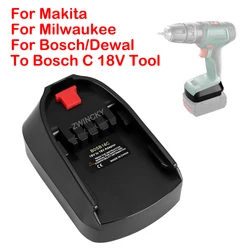 MT18BSC DM18BSC BOSB18C for Makita/Dewal/Bosch/Milwaukee Li-ion Battery to for Bosch C tool Replace 18V Green Blue Adapter Use