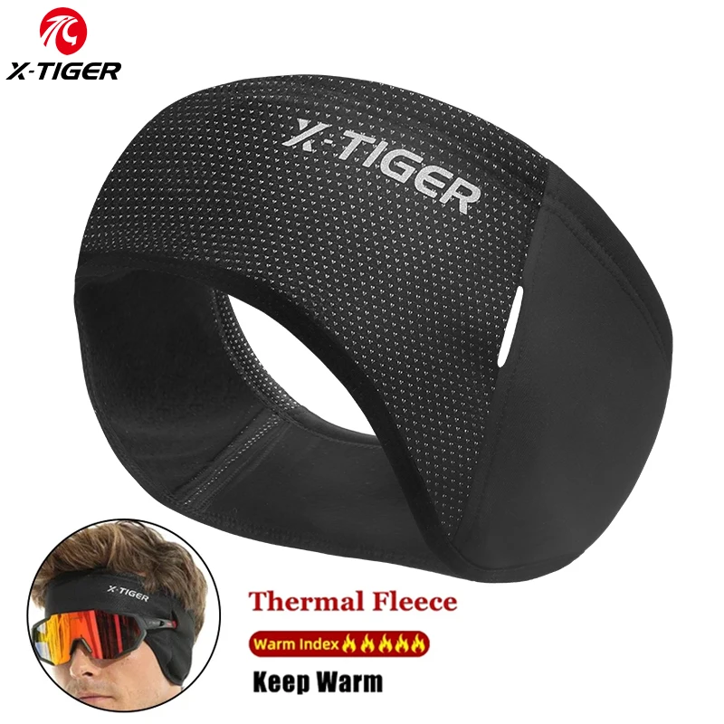 X-TIGER Outdoor-Rad-Stirnband, Sommer, winddicht, Fahrrad-Kopfbedeckung, Winter, warm, Fleece, Fahrrad, Sport, Laufen, schweißabsorbierendes Band