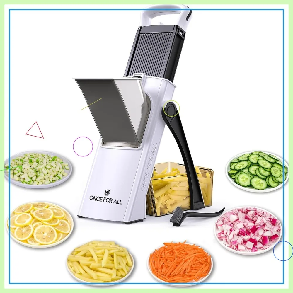 

Upgrade Safe Mandoline Slicer, Large Adjustable Vegetable Chopper with Detachable Blade for Kitchen and Gifting