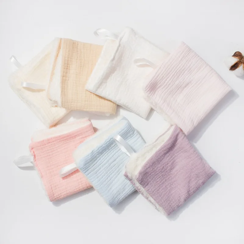 

Mother and baby class A new children's gauze saliva towel pure cotton plush absorbent baby cotton baby square towel