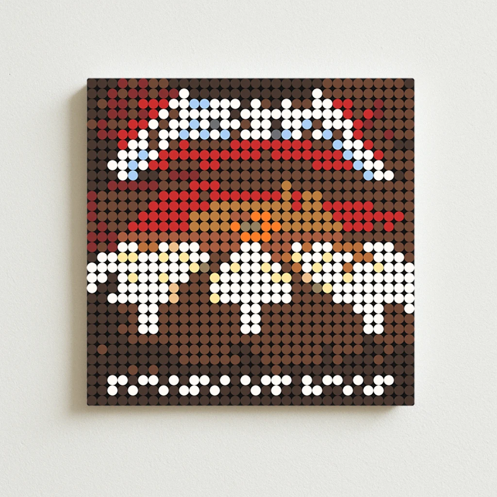 

Rock Band M-METALLICA Album Cover DIY Pixel Mosaic Brick Art Poster Heavy Metal Rock Music Wall Decor Handmade Building Blocks