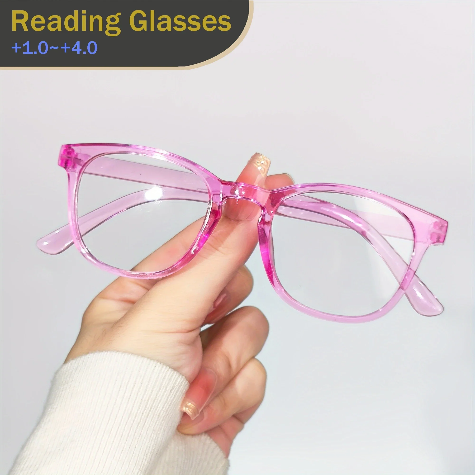 6pcs Fashion Oval Reading Glasses Colorful Chic Presbyopic Glasses For Women Men 1.0 To +4.0