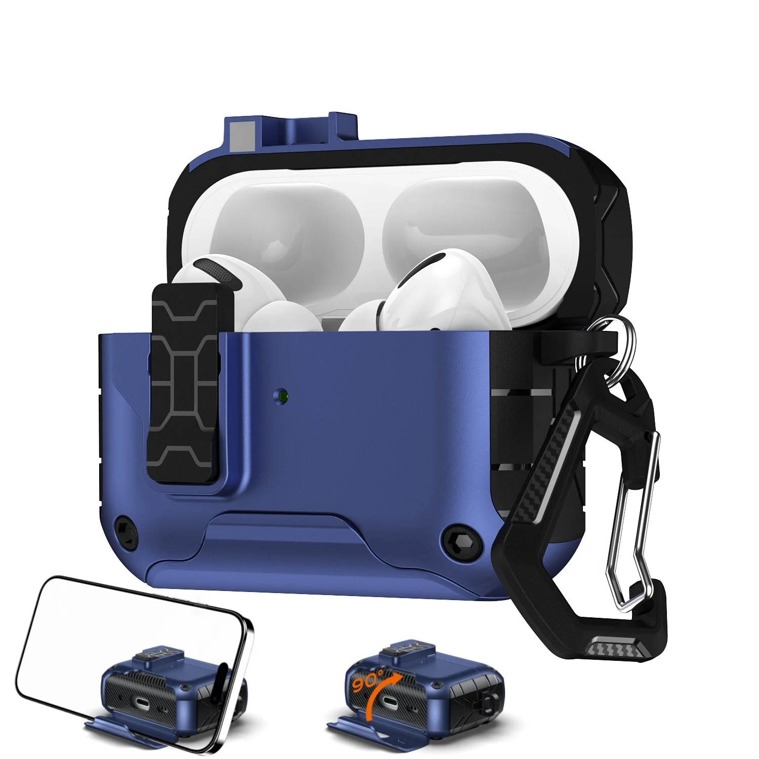 قفل أوتوماتيكي مغناطيسي لأجهزة AirPods Pro 3 متوافق مع Magsafe مع حامل الهاتف وحافظة أدوات التنظيف لأجهزة AirPods Pro 3 Gen