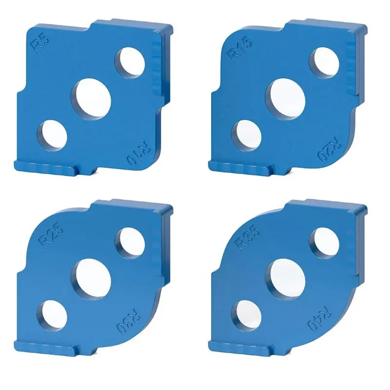 AC88-Radius Jig Router Templates 4 Pcs, Corner Radius Routing Templates, High Hardness ABS+CNC Routing Rounded Corners Router Du