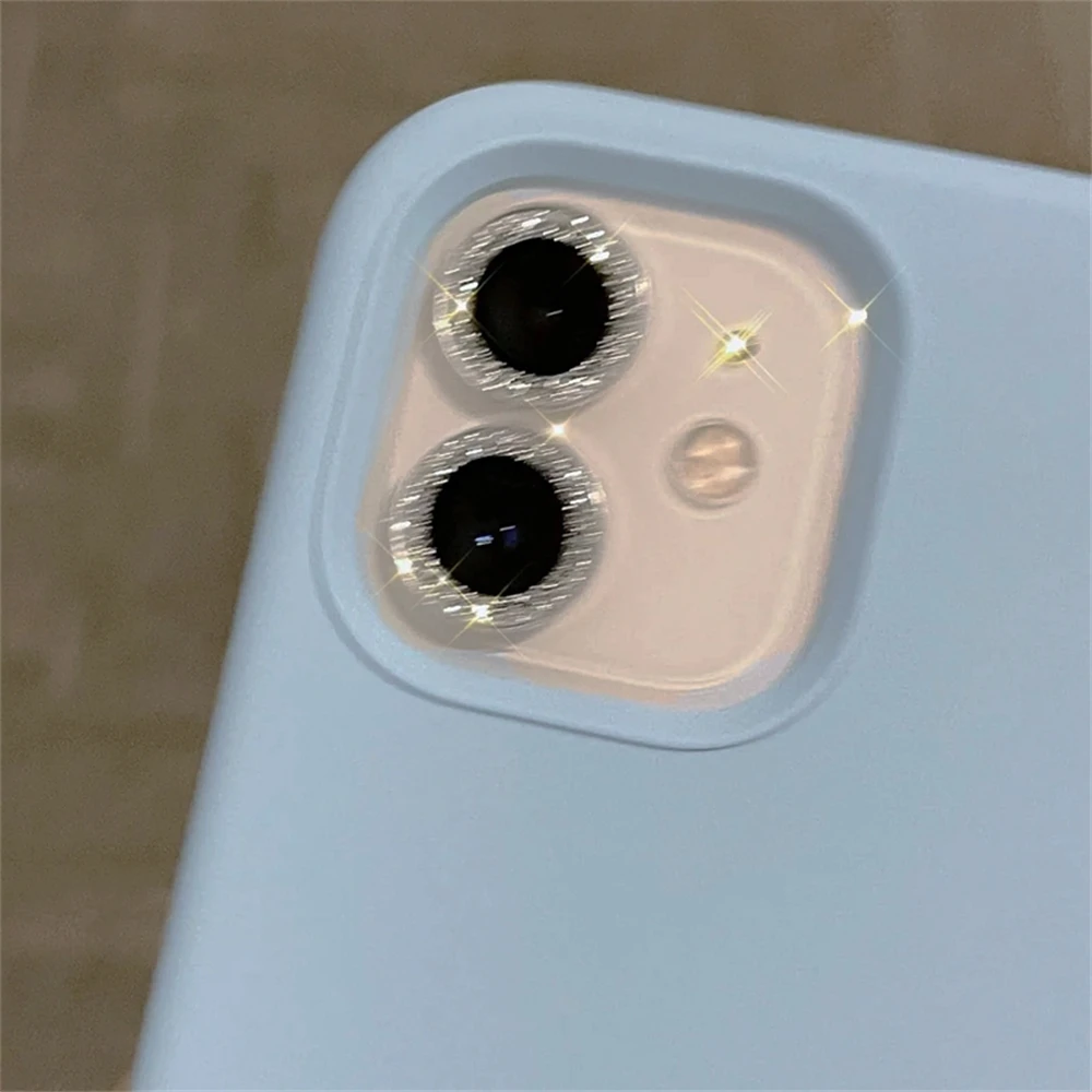 INS Cute Luxury Glitter Diamond Lens Protective Film For iPhone 16 Pro Max Full Camera Protect For iPhone 12 13 Mini 15 14 11