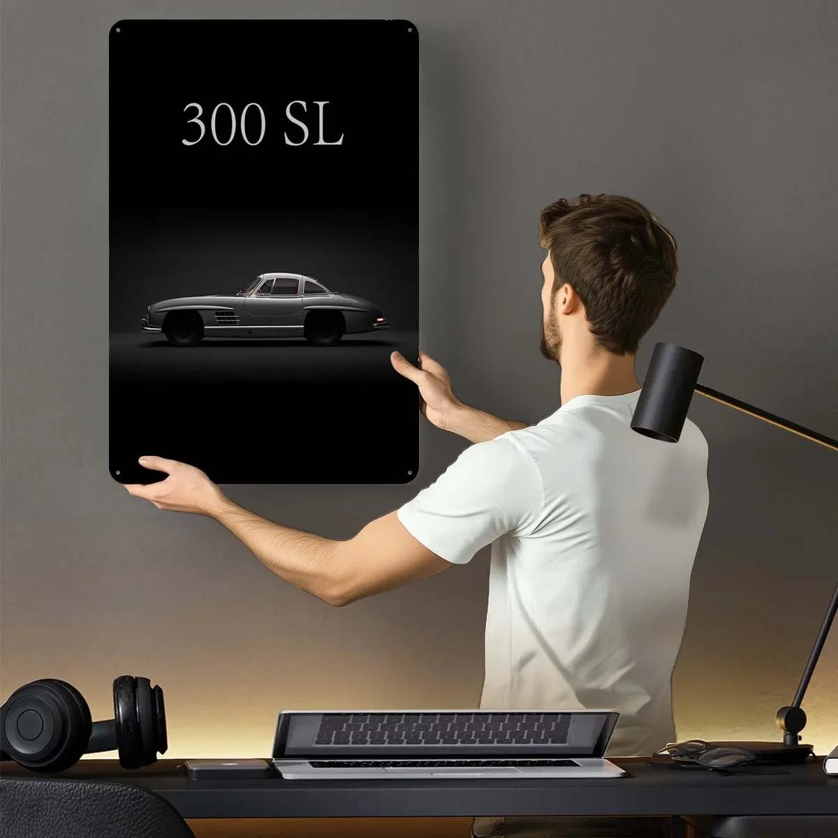 300 SL Classic Car Tinplate Sign Car Poster Coffee Bar Metal Signs for Garage Wall Art Decoration Home Decoration Ornaments Room