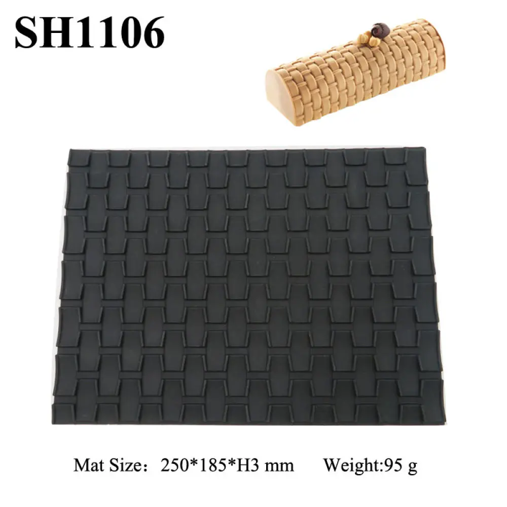 Black Silicone Texture Sheet For Mousse Cake Fondant Embossing Decorating Tool Baking Mold Durable Cake Border Pressing Mat
