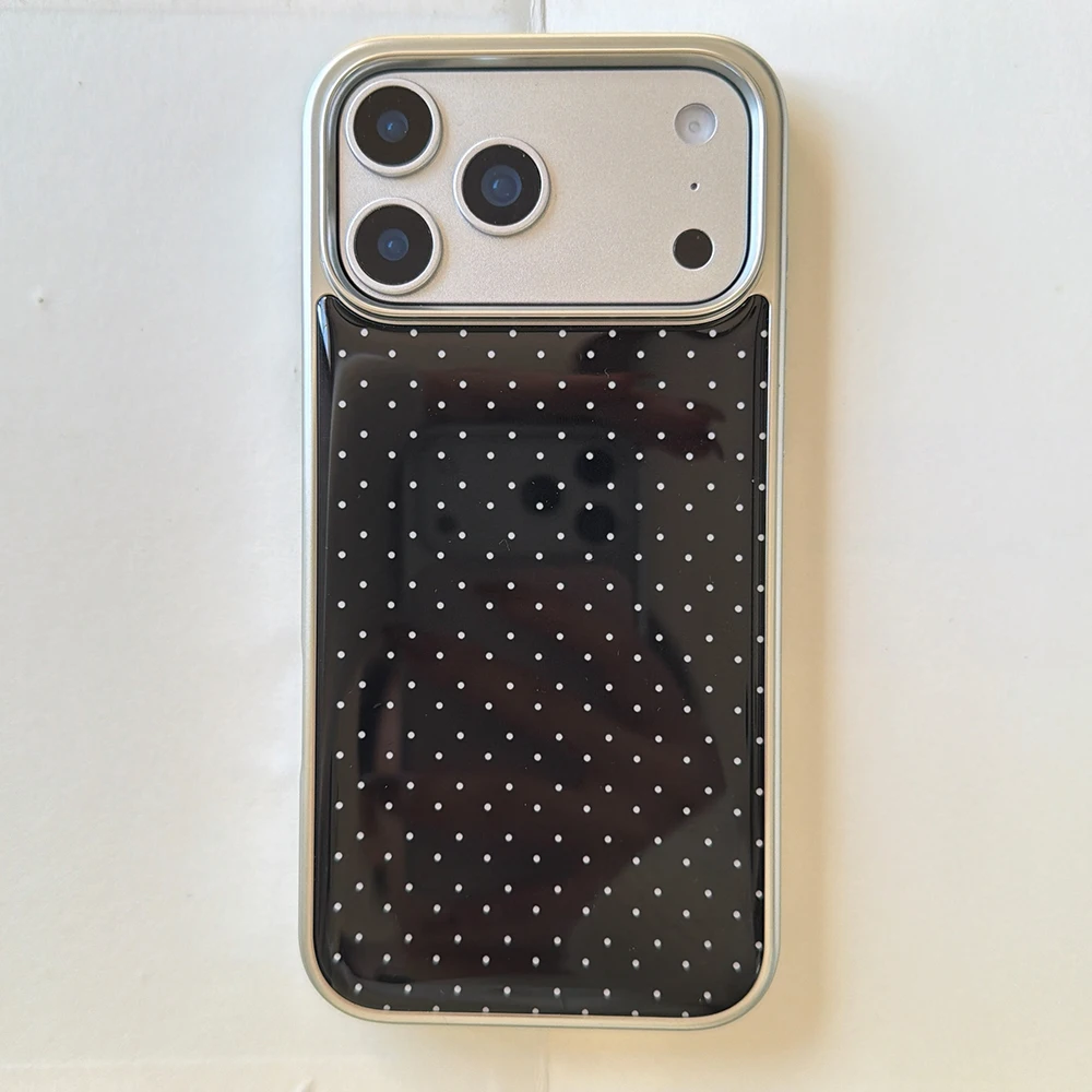 Koreanische INS Polka-Dot-Muster, galvanisierte Silber-Handyhülle für iPhone 17 Promax 18 13 14 15 16 Pro Max, stoßfeste Schutzhülle Funda – Detail 26