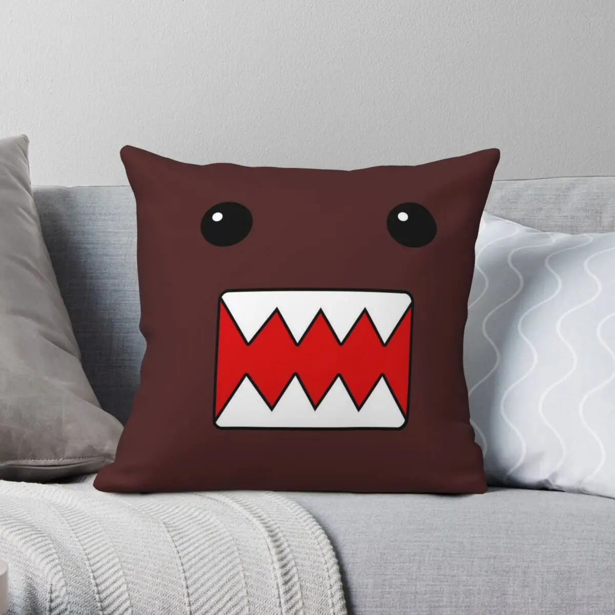 

Domo Kun Looks Into The Soul Square Pillowcase Polyester Linen Velvet Pattern Zip Decorative Home Cushion Cover