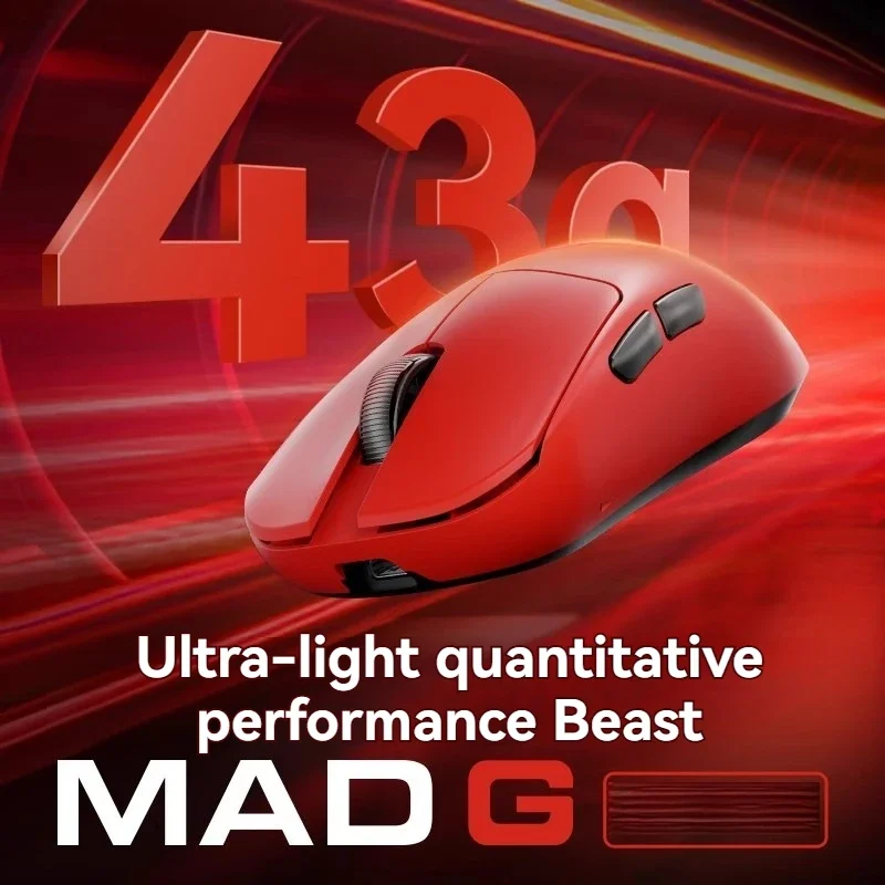 

MAD G Wireless Mouse Dual Mode Precise PAW3395 Sensor 8K Hz Ergonomic Hand Comfort Ultra Lightweight PC Gaming Peripherals Mouse