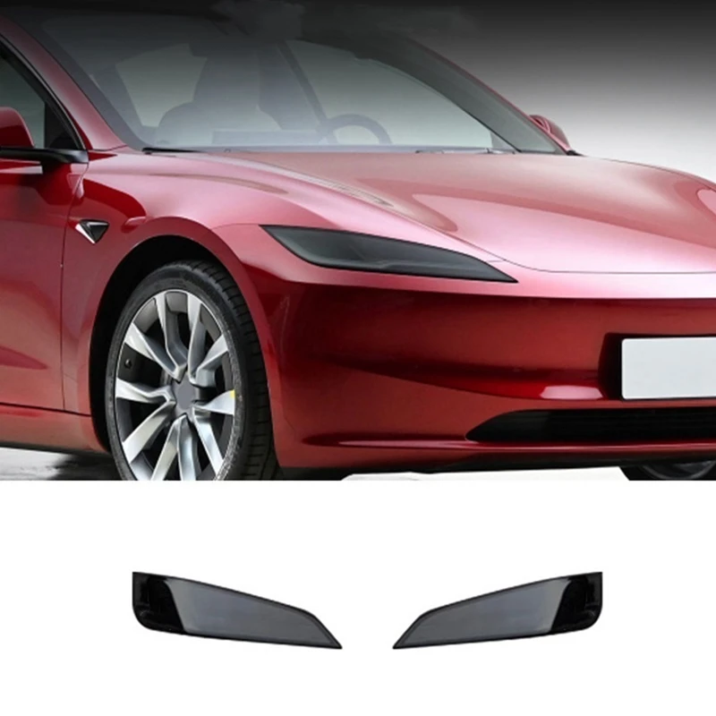 For Tesla Model 3 Highland 2024 Headlight Protective Film TPU Head Light Lamp Cover Sticker Trim Car Replacement Smoked Black