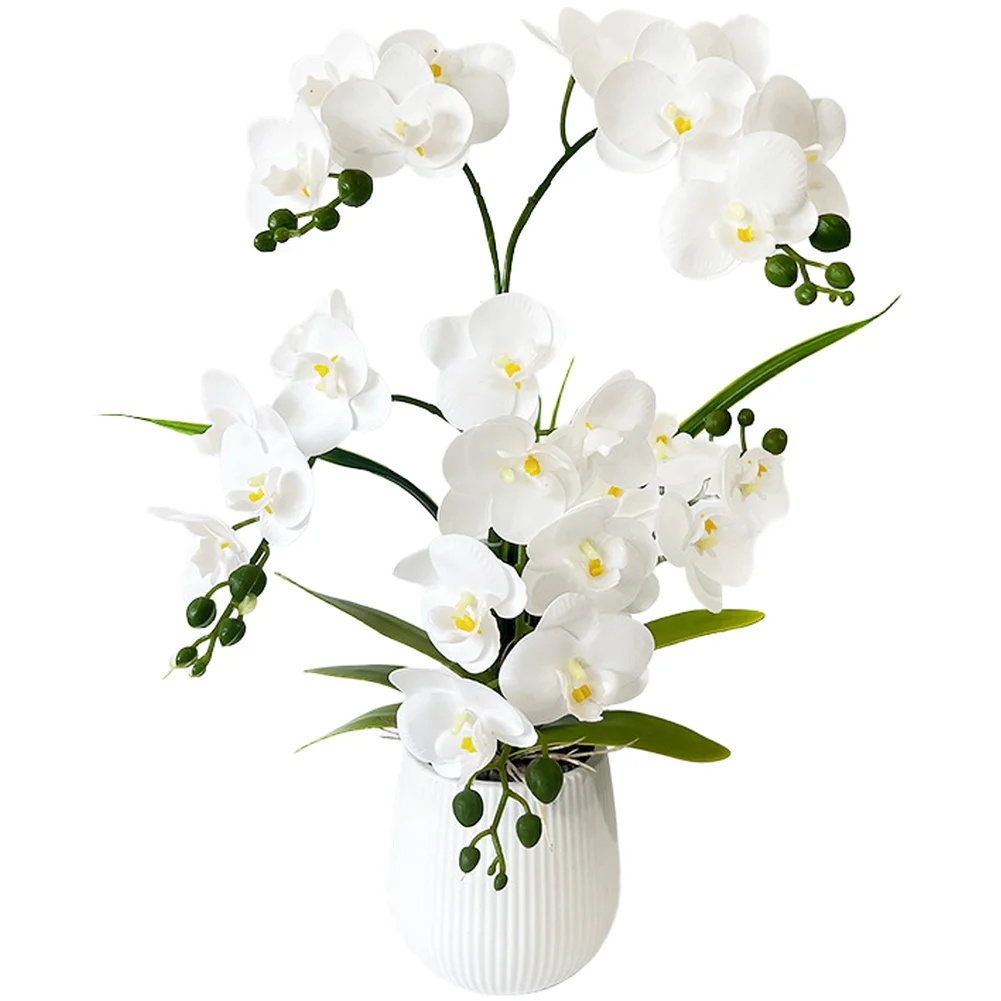 18.9 Inches Artificial Phalaenopsis for orchid Fake for orchid Centerpiece No Watering Required For Dining Table Decor