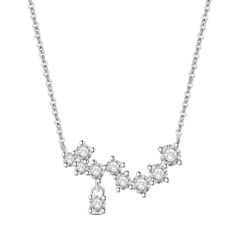Hot sales 925 Sterling Silver Angel Wings Necklace With Teardrop Zirconia Pendant Elegant Chain Necklace For Women Party Jewelry view 3