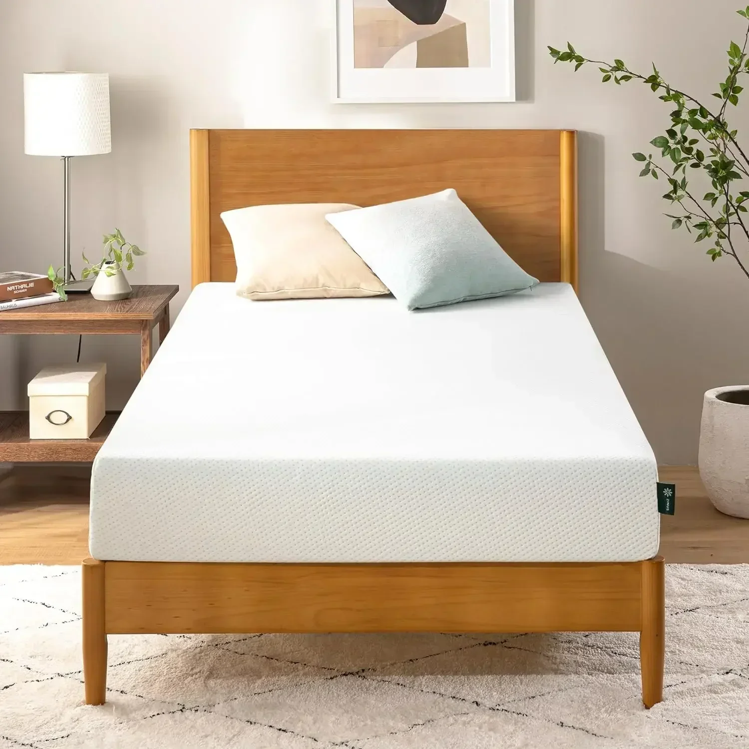 Twin size - 6 Inch Green Tea Memory Foam Mattress [New Version], Fiberglass Free, Zoned Pressure Relief