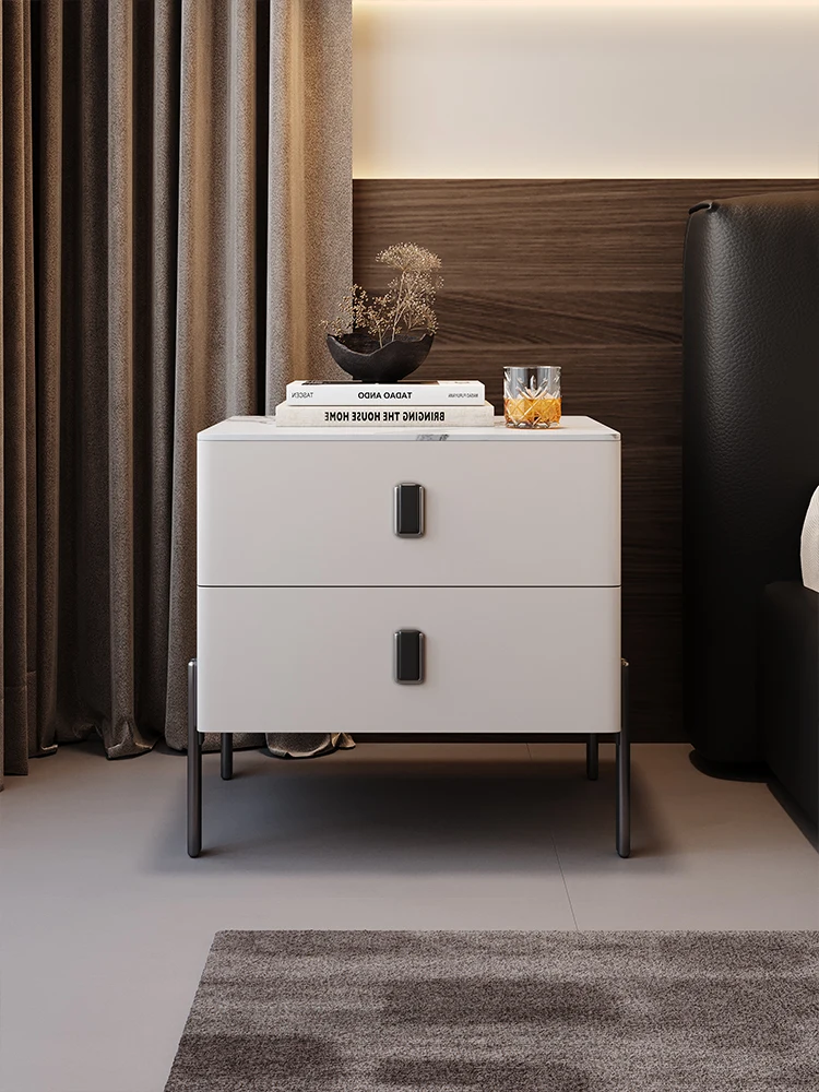 

Dip Modern New Cream Wind Bedside Table Simple Slate Side Cabinet Locker Italian Minimalist Bedroom Designer