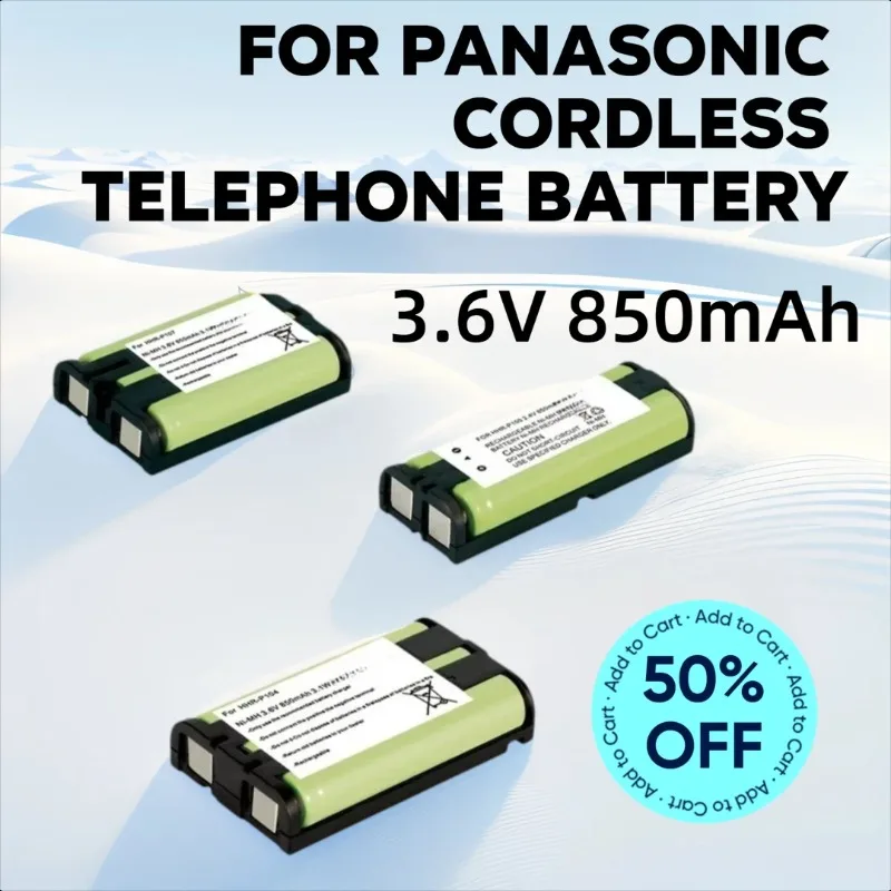 

3.6V 850mAh for Panasonic HHR-P104 GP85AAALH3BXZ Cordless Telephone Battery
