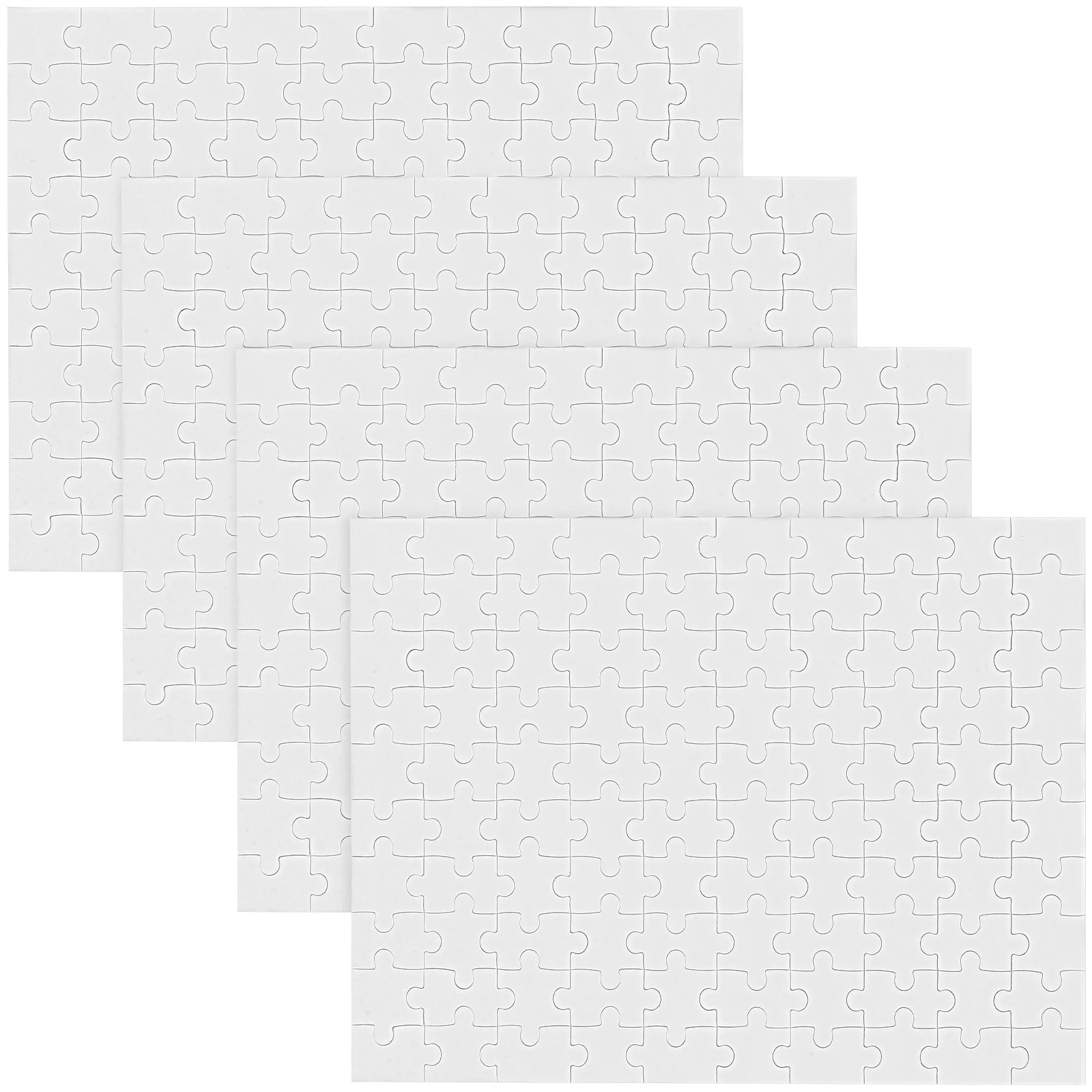 4 Sheets Blank Puzzle Long-lasting Pieces DIY Supply Craft Puzzles Paper Jigsaw