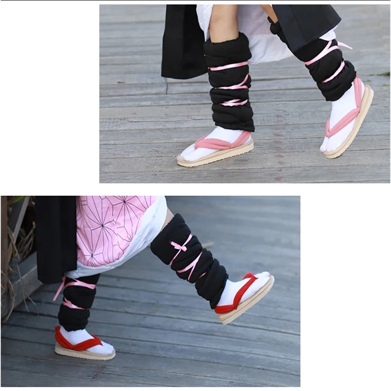 Demon Slayer Kimetsu No Yaiba accessori Cosplay Kamado Nezuko zoccoli Cosplay Kimono infradito Geta pantofole scarpe adulti bambini