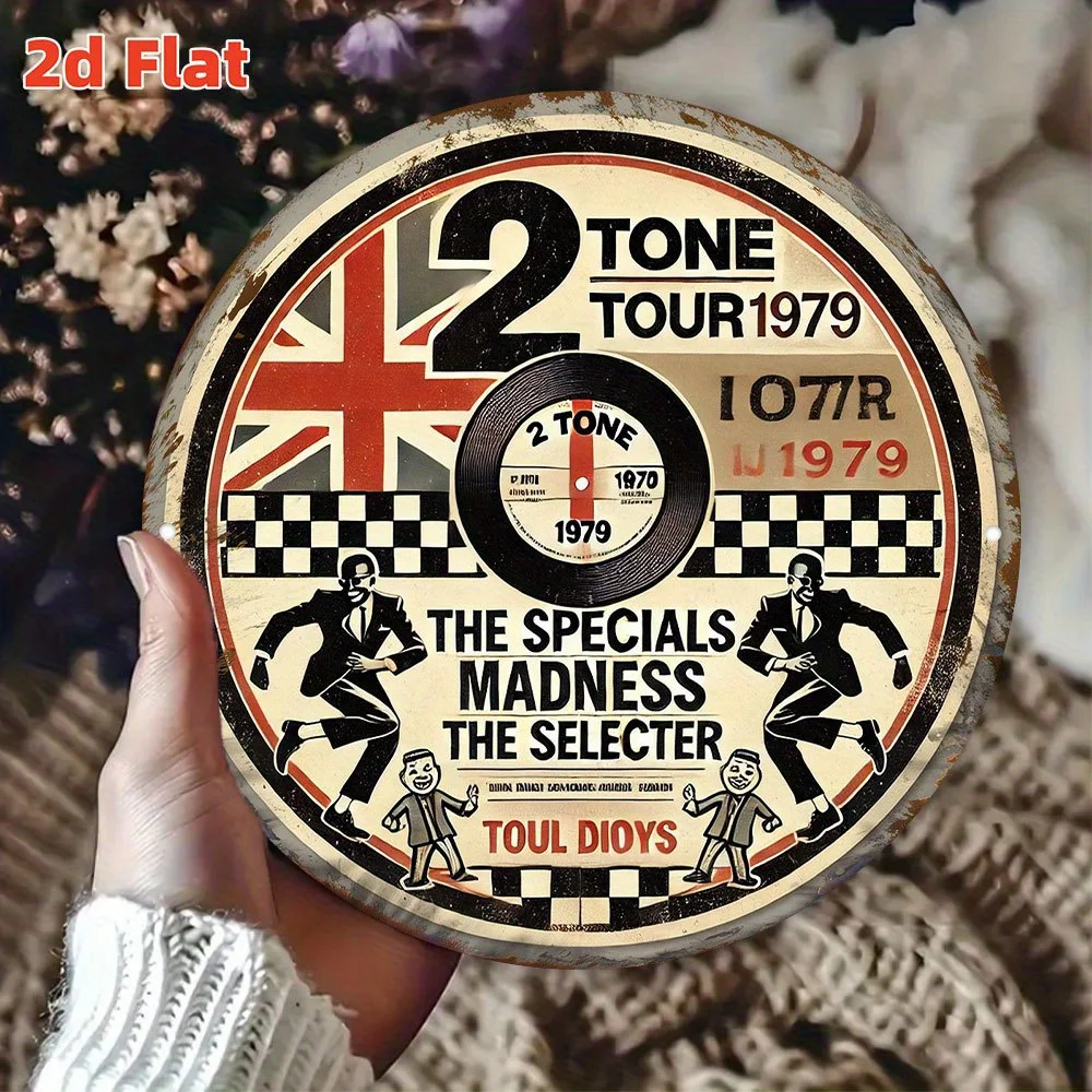 ملصق عتيق 2D مسطح بلونين 1979 - لافتة فنية جدارية من الألومنيوم متينة لمحبي الموسيقى، لوحة معلقة داخلية/خارجية #5