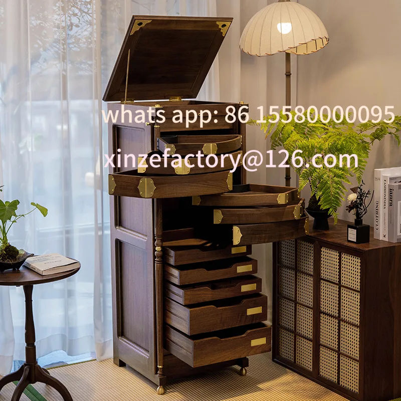 

Customizable North American Black Walnut Tea Set Cabinet