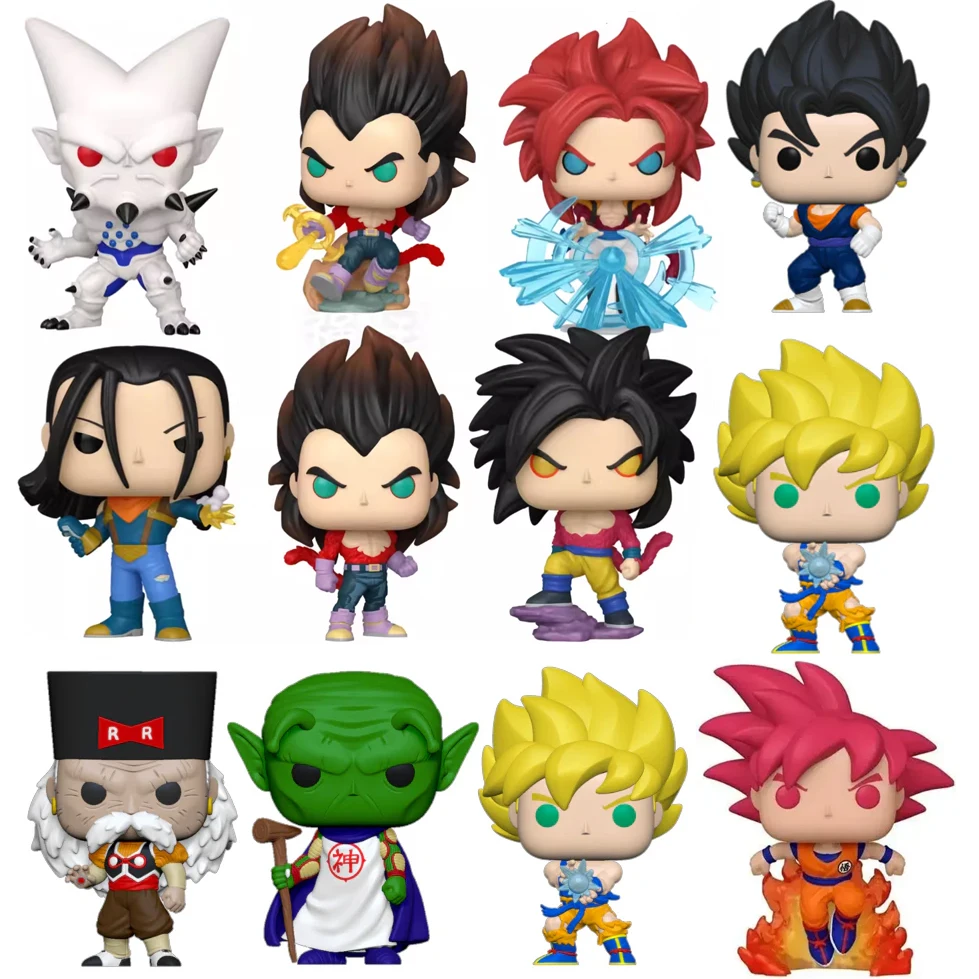 Funko Pop Dragonball Super Saiyan Vegeta Ssg Trunks Broly Frieza Beerus Gohan Akira Perfect Cell Gokus vinilo figuras de acción de juguete