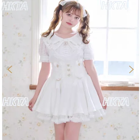 2025 otoño nuevo estilo japonés dulce lindo encaje Trim arco Falda corta negra para mujeres dulce Hada Linda Lolita chica Liz falda