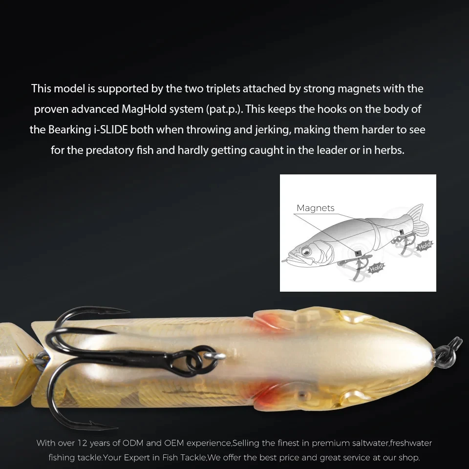 BEARKING-Leurres de pêche avec queue souple, Wobblers méné articulés, corps en ABS, appâts de natation, matériel de pêche supérieur, 135mm, 1oz