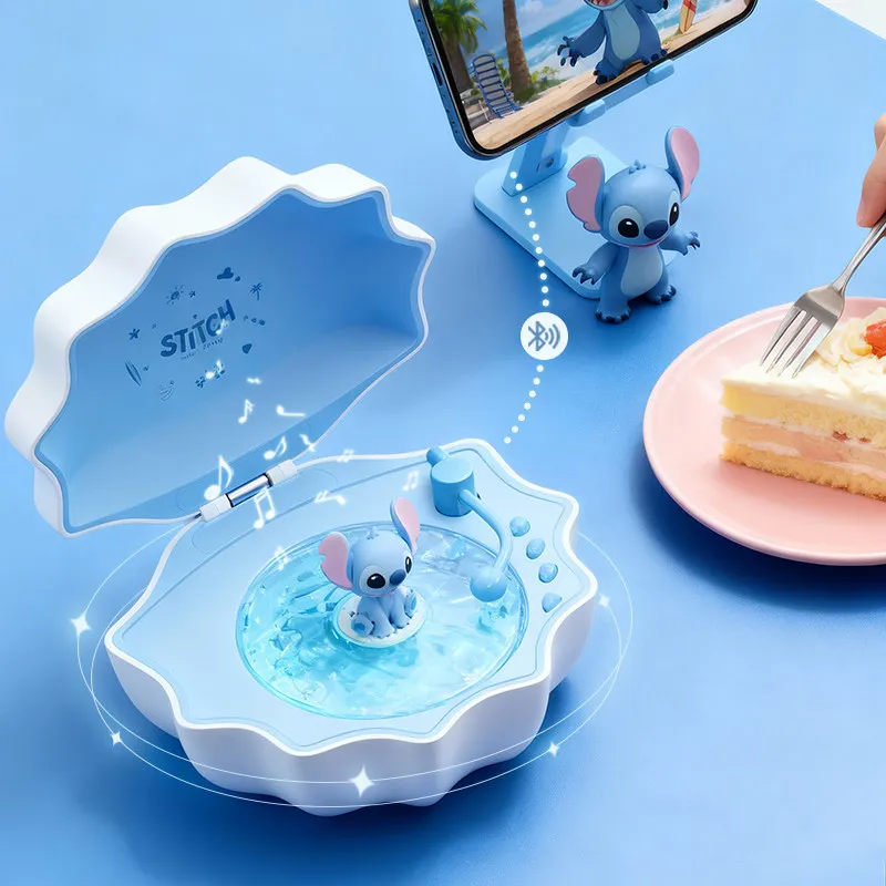 

Оригинальная беспроводная Bluetooth-колонка Disney Stitch 3 в 1 в форме ракушки с подсветкой, портативная фигурка-игрушка, подарок на день рождения для девочки