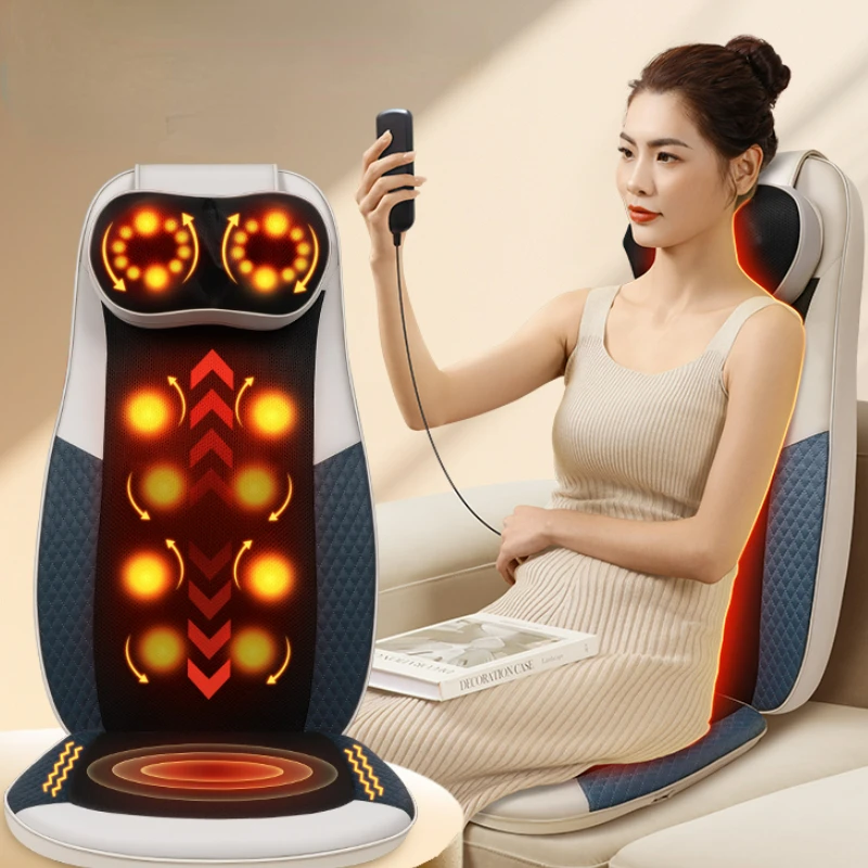 

Red-blue Light Hot Compress Back Massagers,multi-function Car Massage Chair Cushion, Automatic Kneading Machine Acupressure Mat