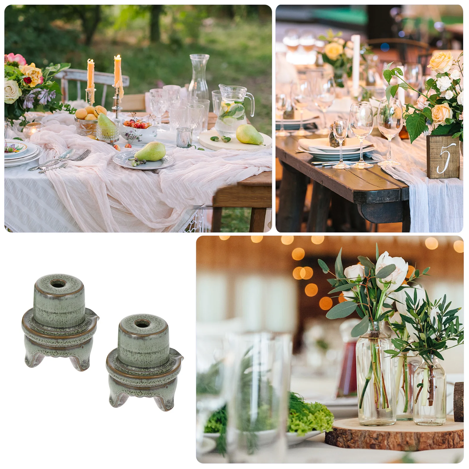 

2Pcs Vintage Vase High-Quality Ceramics Desktop Household Decorative Flower Container for Tulips Roses Branches