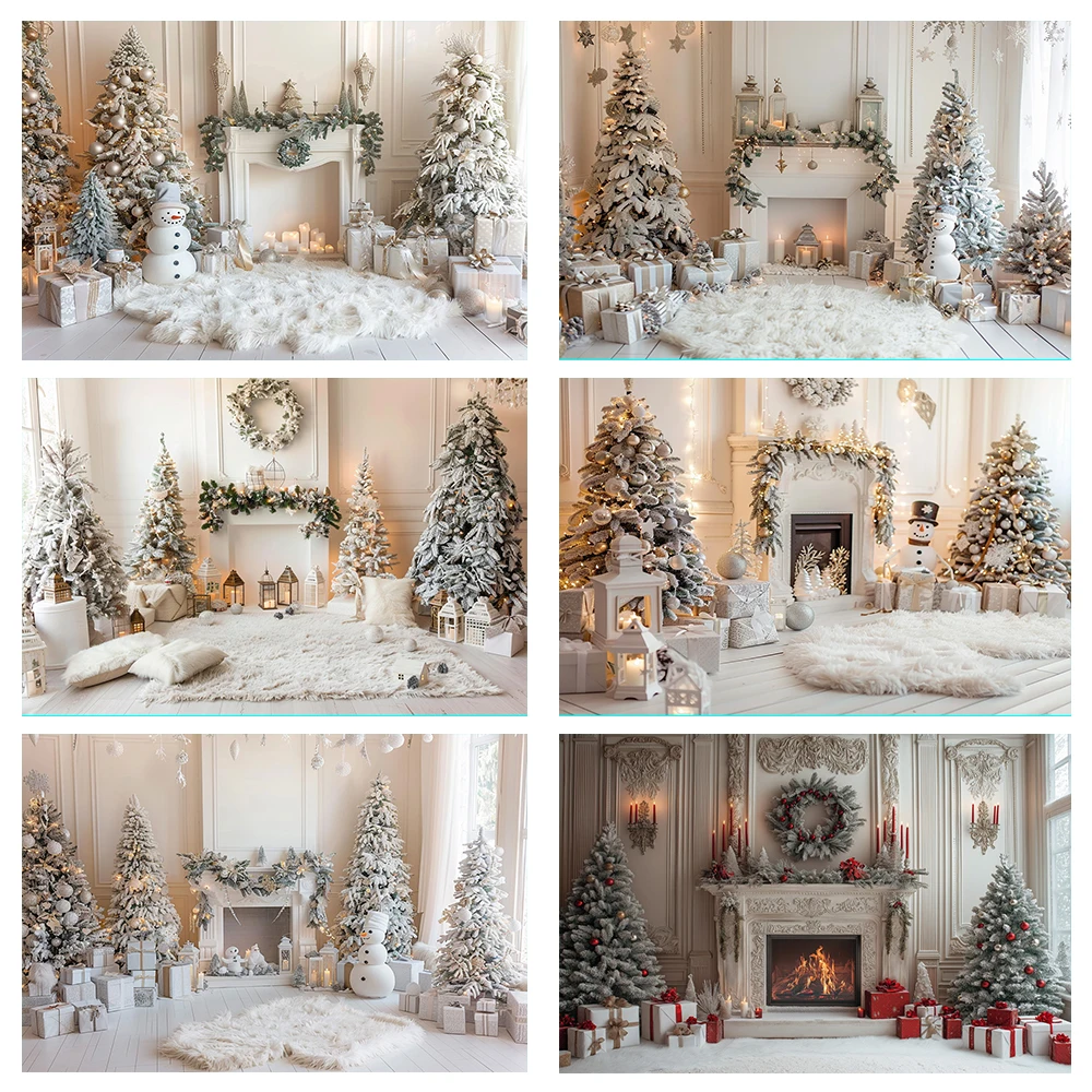 

Mocsicka Winter Christmas Photography Background Gorgeous Mantel Decoration Holiday Party Family Portrait Photo Backdrops Studio