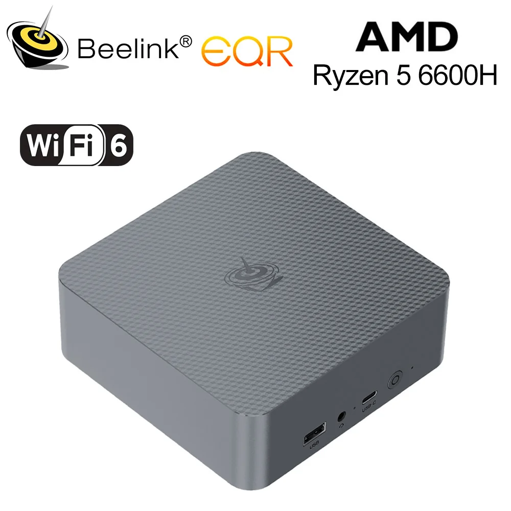 Imagem -02 - Computador Desktop Beelink-ryzen 7735hs Eqr6 Mini pc Amd Ddr4 16gb Ram 500gb Ssd 1t Wifi6 4k hd hd vs Ser5 Pro 5800h