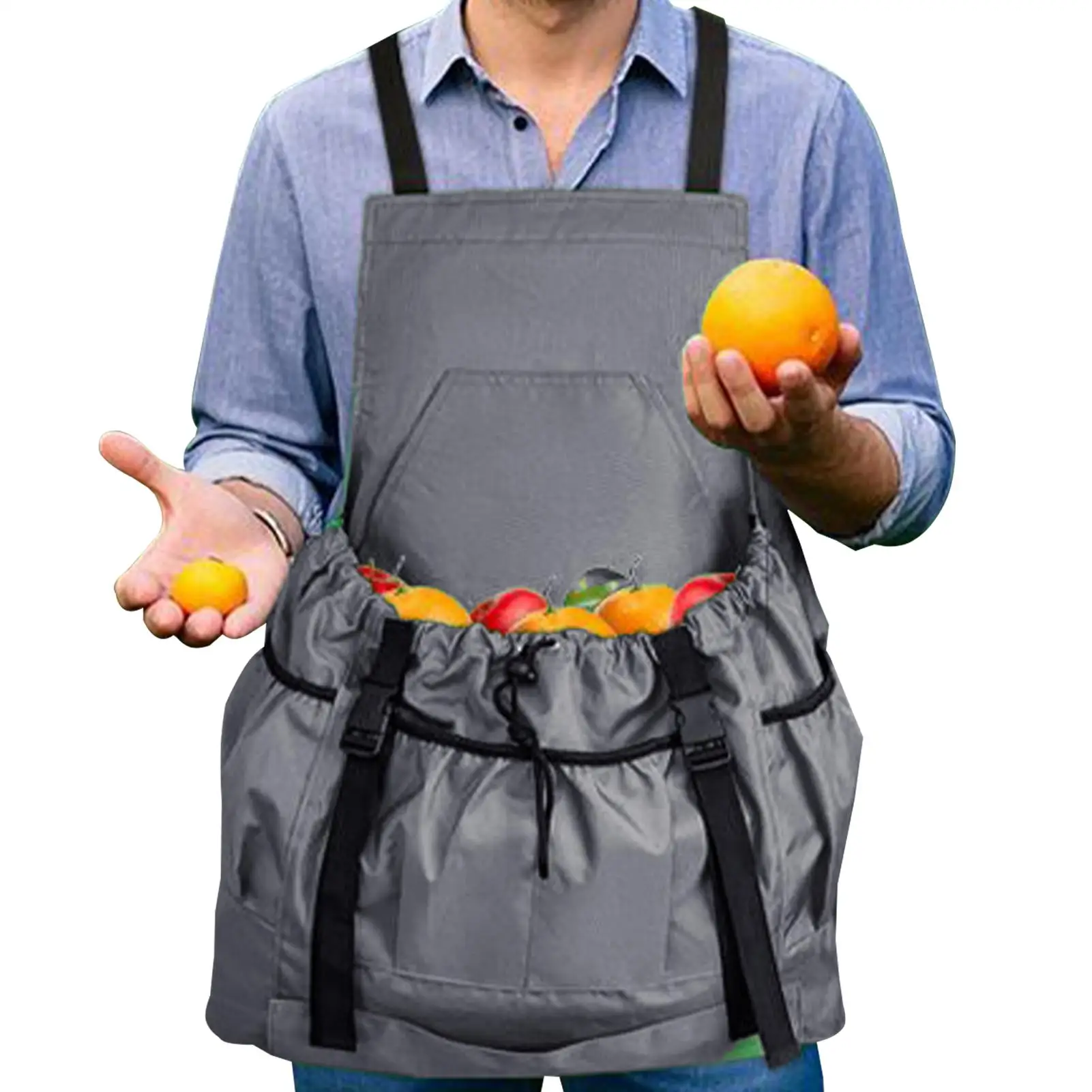 

Gardening Apron Harvesting Apron Adjustable Accessories Tool Storage with Quick Release Pockets for Cooking Grilling Lawn Work