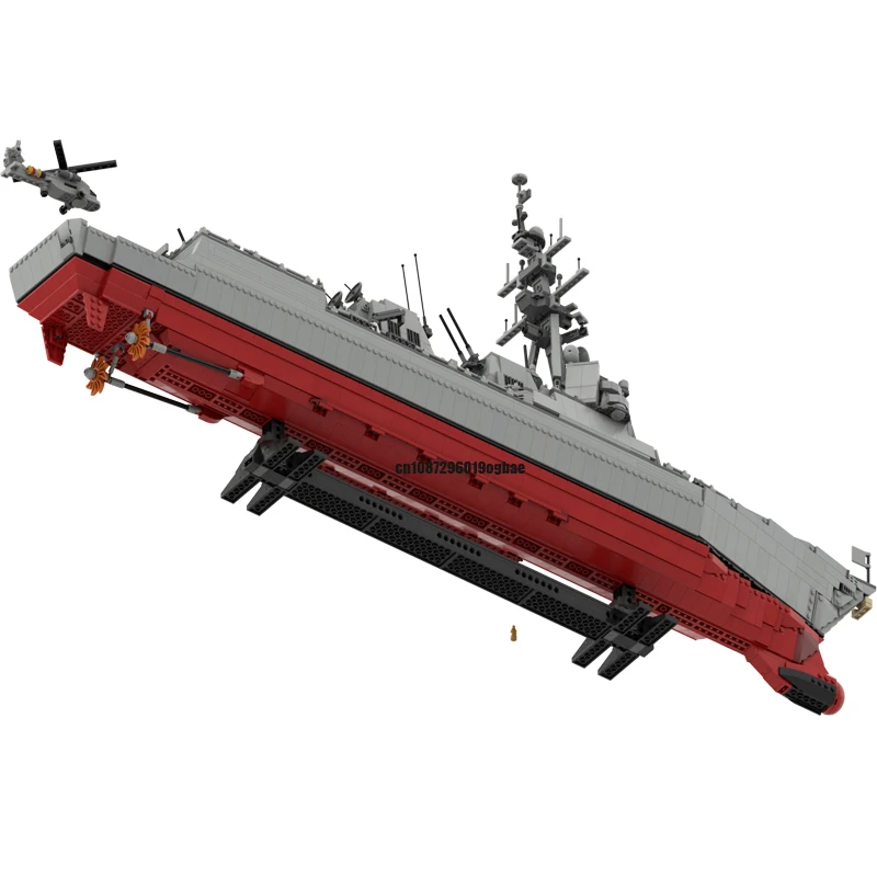 3513PCS WW2 군사 MOC 1:150 스케일 Arleigh Burke 클래스 구축함 모델 창의적인 아이디어 하이테크 어린이 장난감 조립 퍼즐 선물