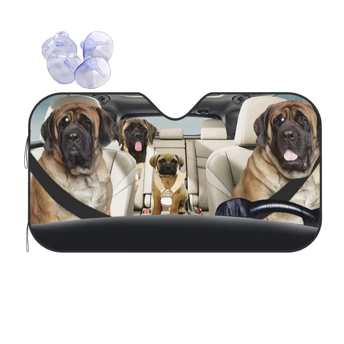 French Bulldog Driver Personality Windshield Sunshade 70x130cm Animals Dogs Foils Car Sunshade Sun Shade Protect