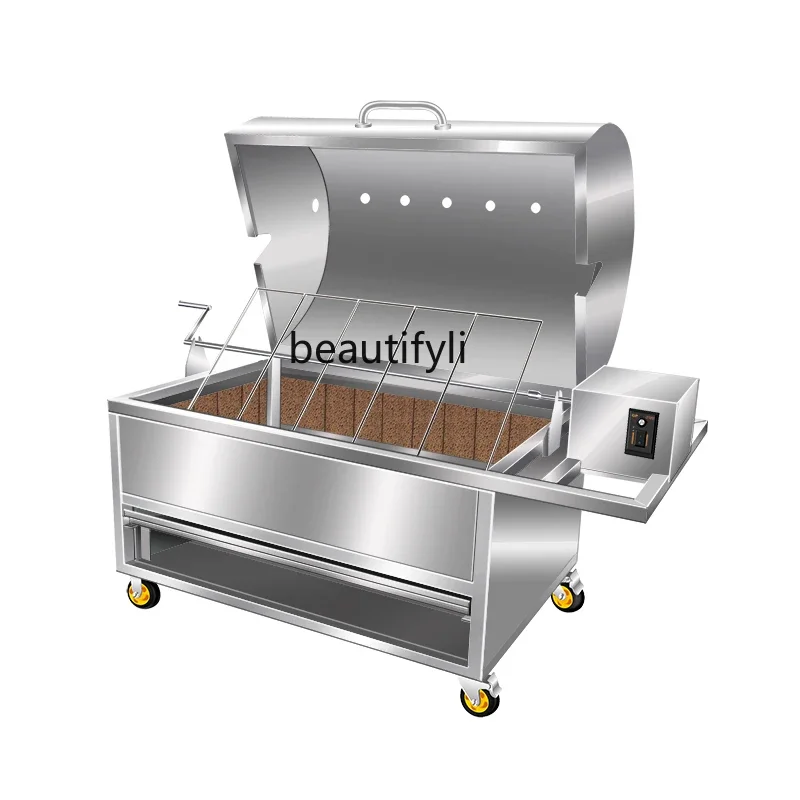 

Commercial automatic household smokeless electrical charcoal roast lamb leg flow roast whole sheep special furnace