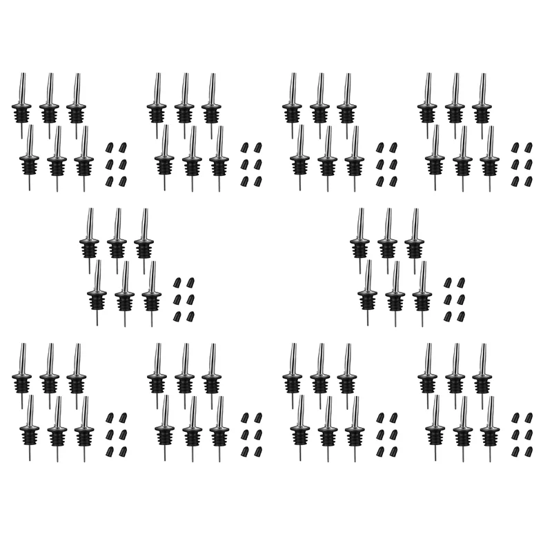 

AC23-60Pc Stainless Steel Pourers,Speed Pourer, Liquor Bottle Pourers And Vinegar Tapered Stopper Spout,With Sealed Dust Caps