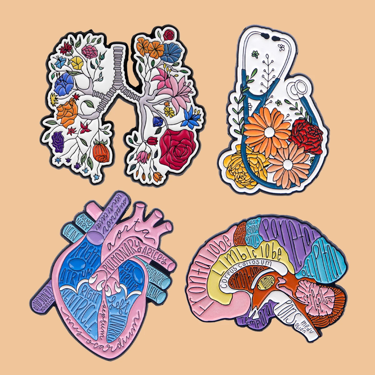 Human Organs Brain Heart Lungs Enamel Pin Brooch Pins Lapel Pins Badge on Backpack Clothes Accessories Fashion Jewelry Kid Gifts image 3