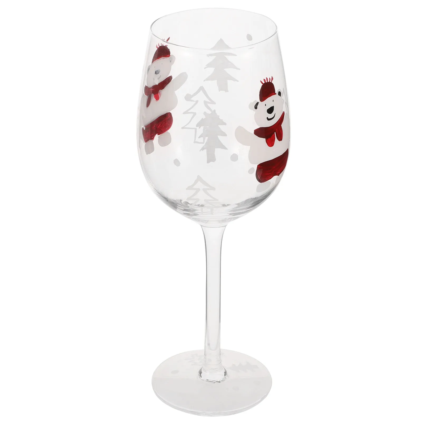 Hand-Painted Christmas Wine Glass – Elegant Tall Footed Red Wine & Cocktail Goblet, Reusable Drink Cup